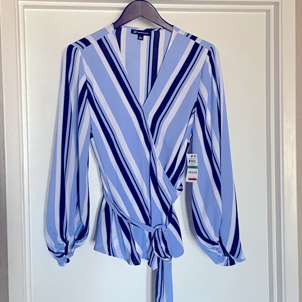 INC Women’s Wrap Tie Blouse - Large (NWT)